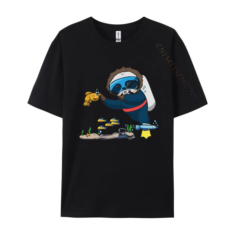 Scuba Diving Snorkeling Sloth Lazy Tshirt Hip Hop Male T Shirt Street Tops Tees Shirt Unisexs Designer T Shirt