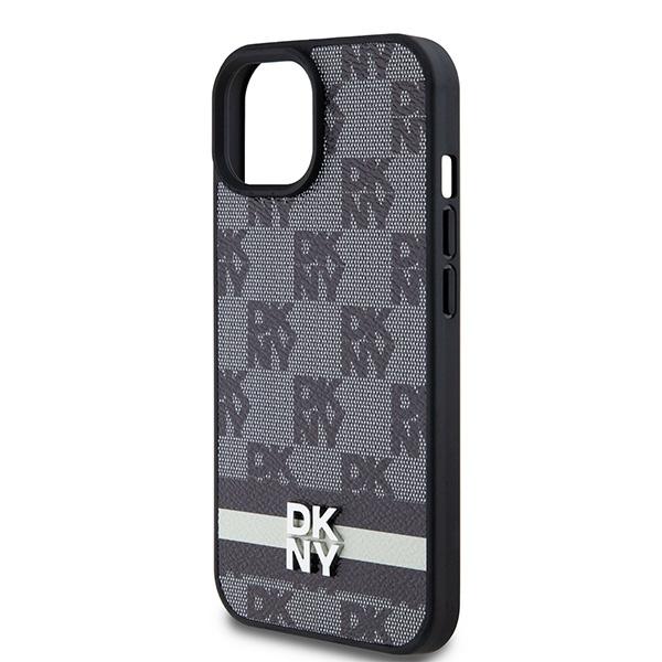 Dkny Dkhcp14Spcptssk Iphone 14 / 15 / 136.1 Czarny/Black Hardcase Leather Checkered Mono Pattern & Printed Stripes
