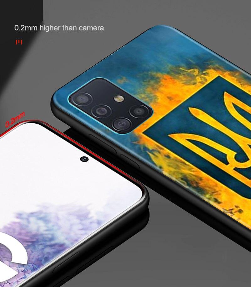 Роскошный чехол для телефона с рисунком флага Украины для Samsung Galaxy A70 A50 A40 A20s A30 A10s A20e A20 A10 A02s A01 A52, мягкий черный чехол