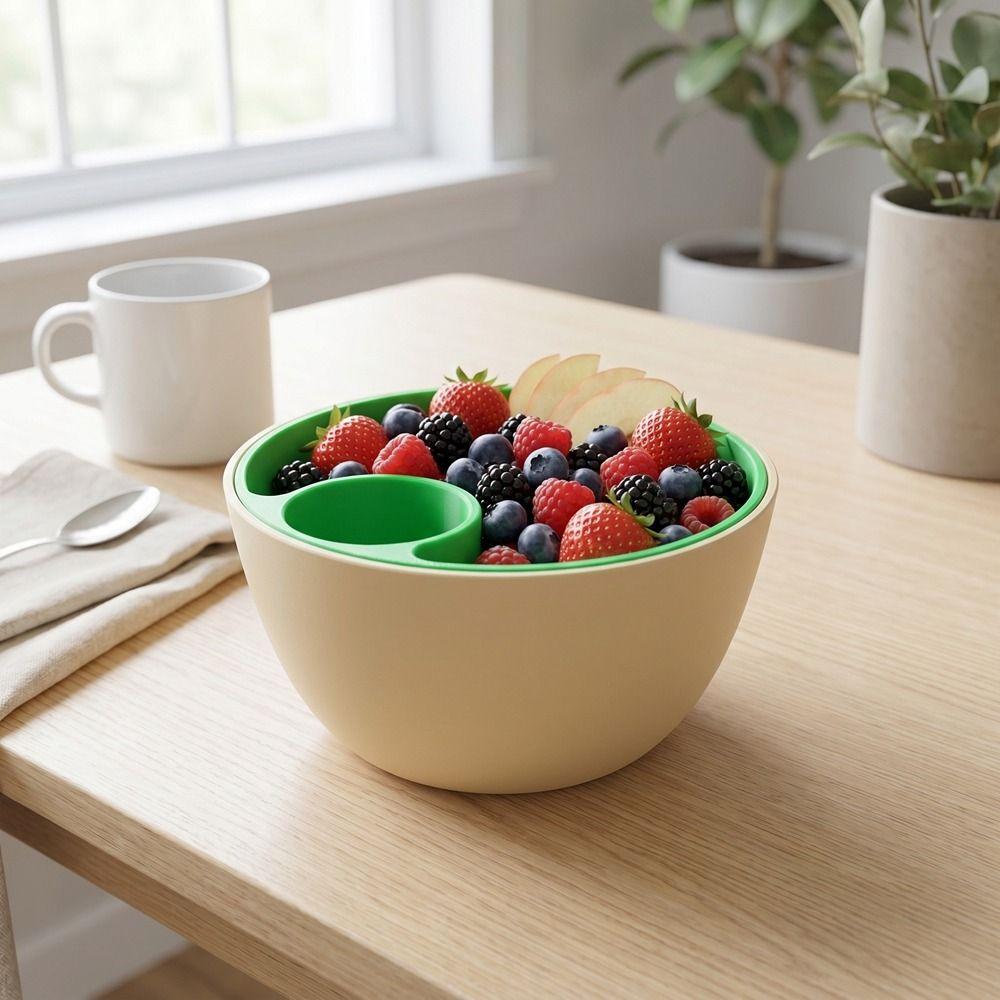 3D Printed Double Nut Bowl Round Berry Strainer Basket Practical Snack Serving Bowl Easy To Clean