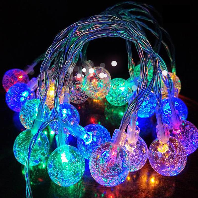 6 м 40 шт. светодиодные гирлянды в форме глобуса с питанием от USB/батарейки, гирлянды с пузырьковыми хрустальными шарами, блестящие лампы, подвесные светильники для внутреннего и наружного декора вечеринок