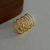 Minimalist multi-layer spiral opening ring winding streamline metal ring niche high-end cold adjustable ring