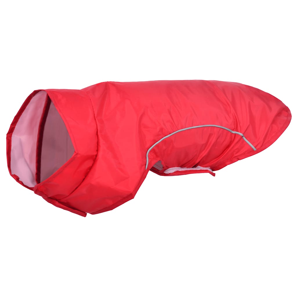 Dog Raincoat with Reflective Strips Polyester Red XXS