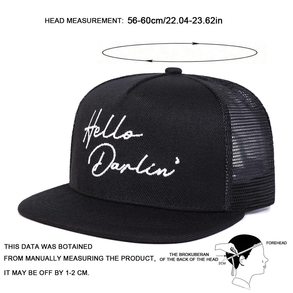 Унисекс Hello darlin Вышивка Хип-хоп сетчатые кепки Весна и лето Открытый Регулируемые спортивные повседневные бейсболки Солнцезащитная кепка