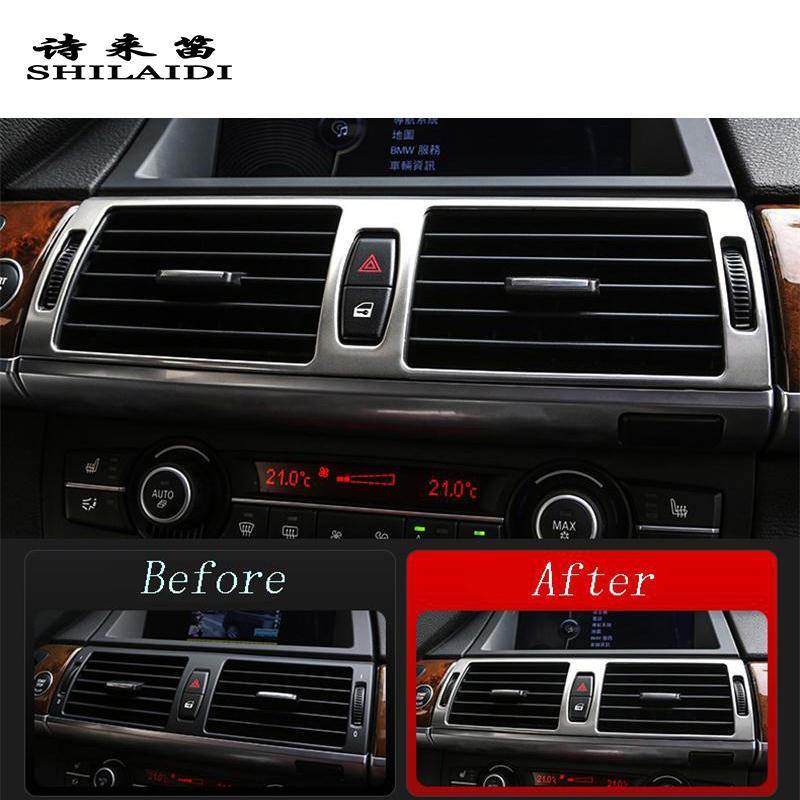 Стайлинга автомобилей, внутренние кнопки, панель, рамка, декоративные накладки, наклейки для BMW x5 x6 e70 e71, нержавеющая сталь, авто