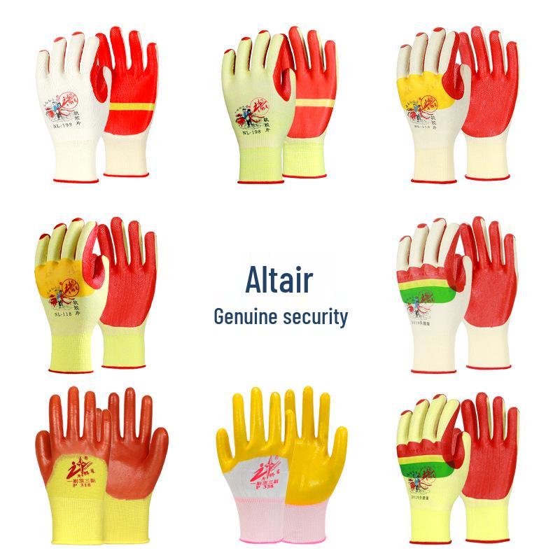 Оригинальные рабочие перчатки Altair: Vega Износостойкая, Противоскользящая, Прорезиненная Спилковая Кожа, Хлопковая Нить, С Покрытием для Рабочих Площадок.