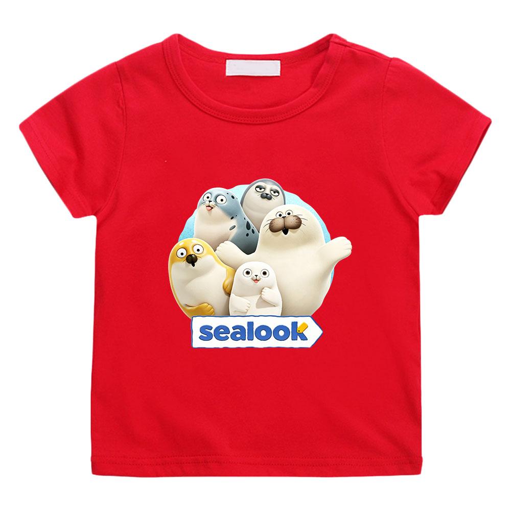 Sealook 100% Хлопок Мультяшный Принт Детская Футболка Милые Мальчики Девочки Манга Детские Топы Спортивные Дышащие Повседневные Футболки с Круглым Вырезом Летние
