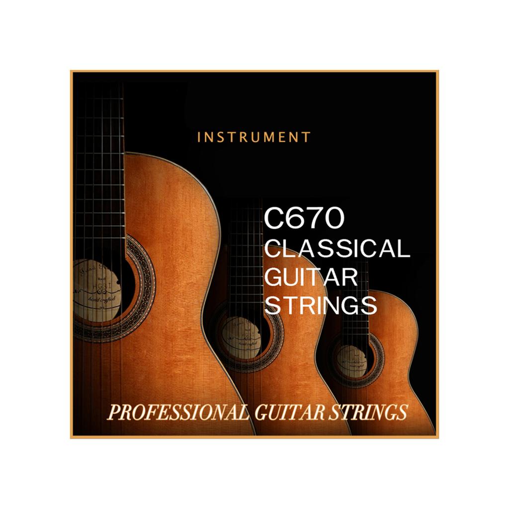 IRIN C670 Acoustic Classical Guitar Strings Nylon Silver Plated Copper Alloy Wound, 6pcs Set (.028 .043)
