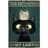 Vintage Funny Cat Coffee Themed Metal Tin Sign Retro Cute Kitten Wall Art Decor for Home Kitchen Cafe Bar Rustic Iron Painting P