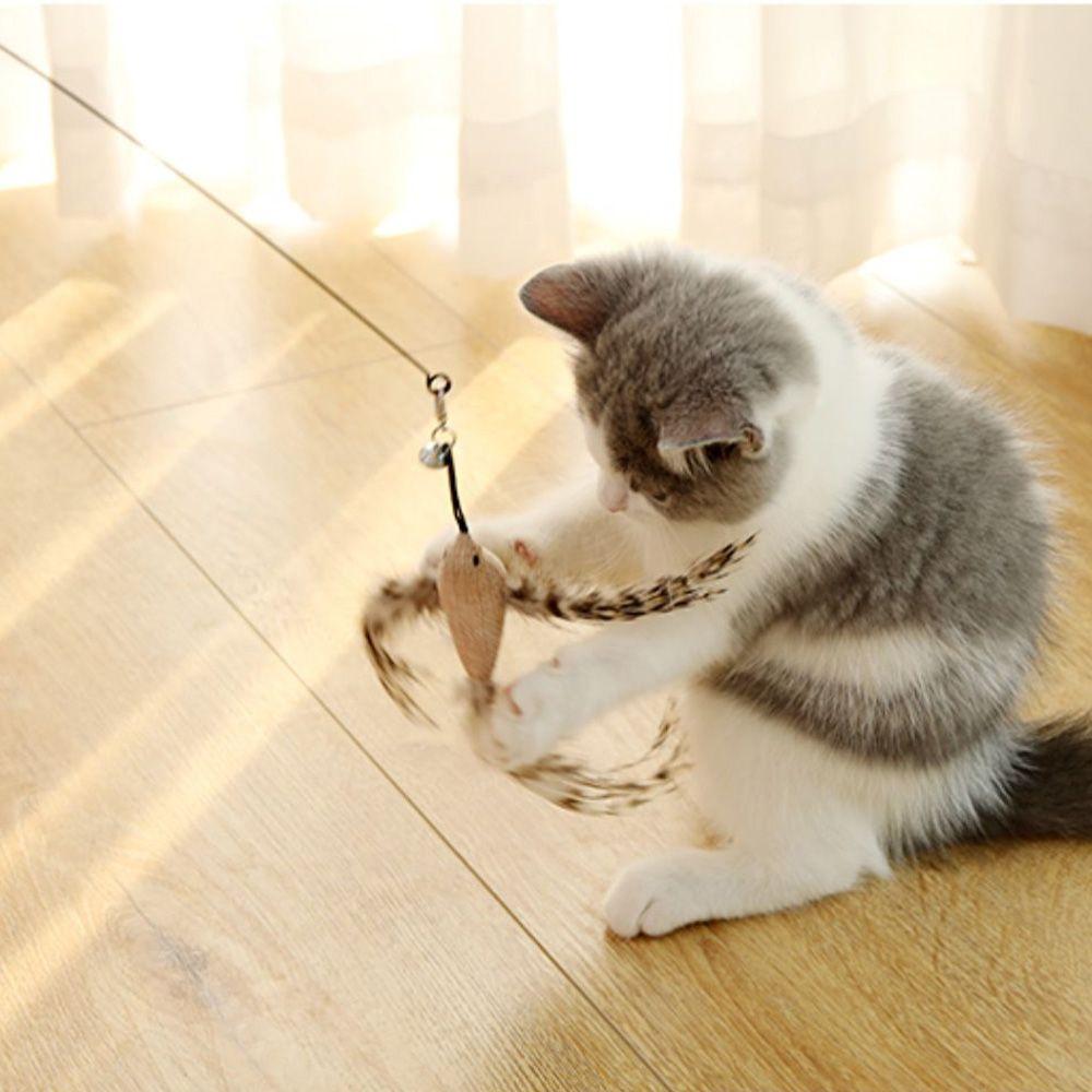 Play Pet Supplies Simulation Bird Stick Toy Wire Chaser Wand Cat Kitten Toys Teaser Feather