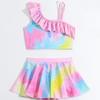 Радужный купальник-двойка для девочек 2024 - Модный купальник в стиле платья принцессы для детей