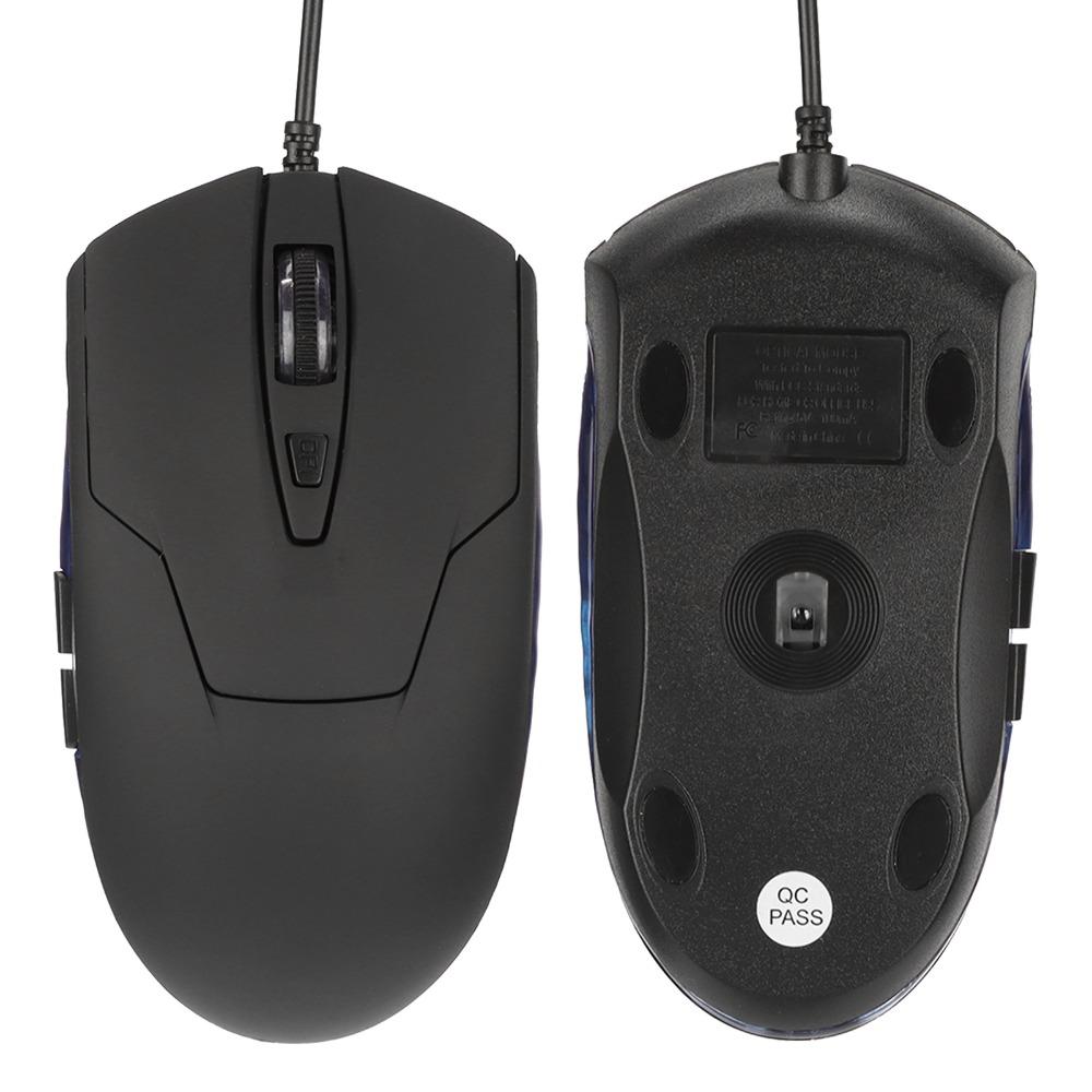 Blue Backlit Wired Mouse Type-C Wired Computer Mouse 6-Button Gaming Mouse Computer Work
