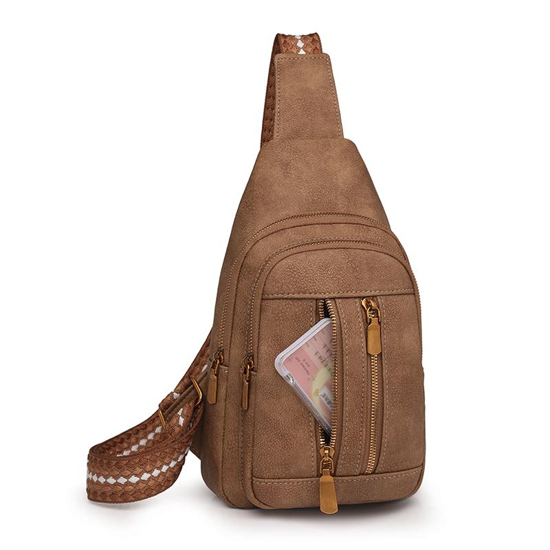 Большая вместительная ретро-сумка на грудь для женщин, сумка через плечо, дорожная сумка из искусственной кожи