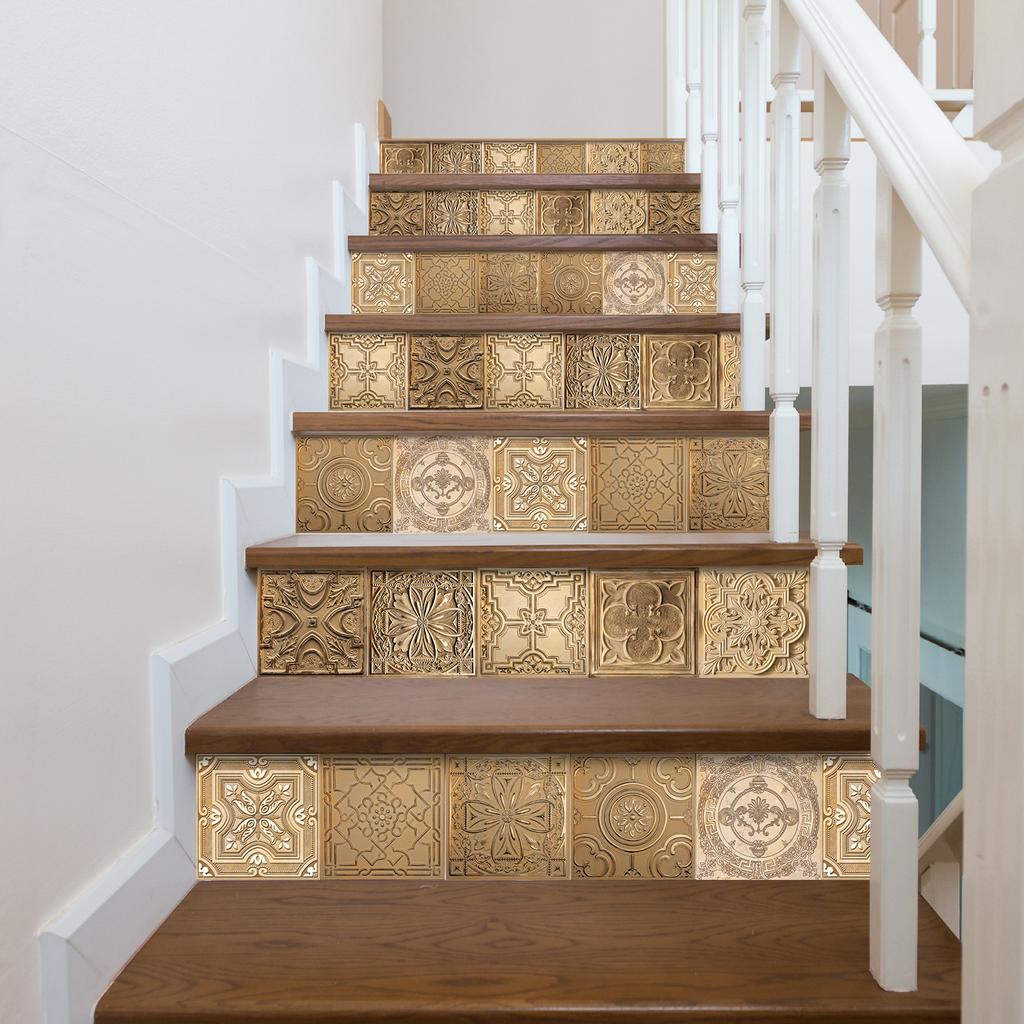 24 Pieces European Pattern Self-Adhesive Tile Sticker Waterproof And Oil-Proof Kitchen Bathroom Wall Decoration Matte Film Pvc Wall Sticker