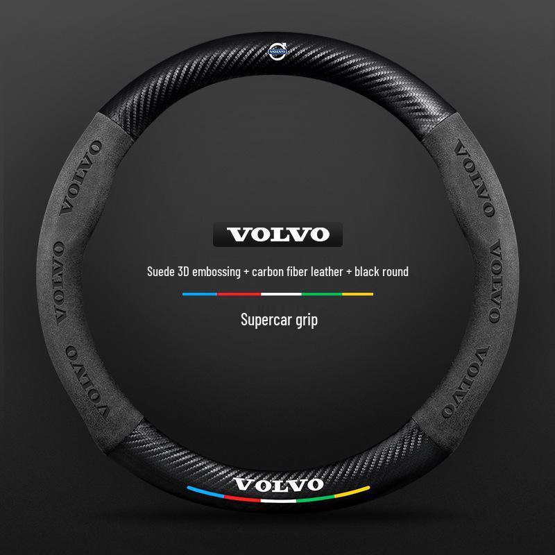 Чехол рулевого колеса из замши и углеродного волокна для Volvo XC60, XC90, S90, S60, XC40, S40