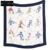 Hot Dance of Mademoiselle Silk Scarf Ivory / NavyUsed