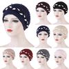 Women Beading Braid India Hat Muslim Ruffle  Chemo  Turban Wrap Cap