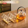 Chinese Tea Ceremony Tea Pot High Borosilicate Glass Open Flame Health Flower Tea Pot Tea Set Teapot Cup Holder