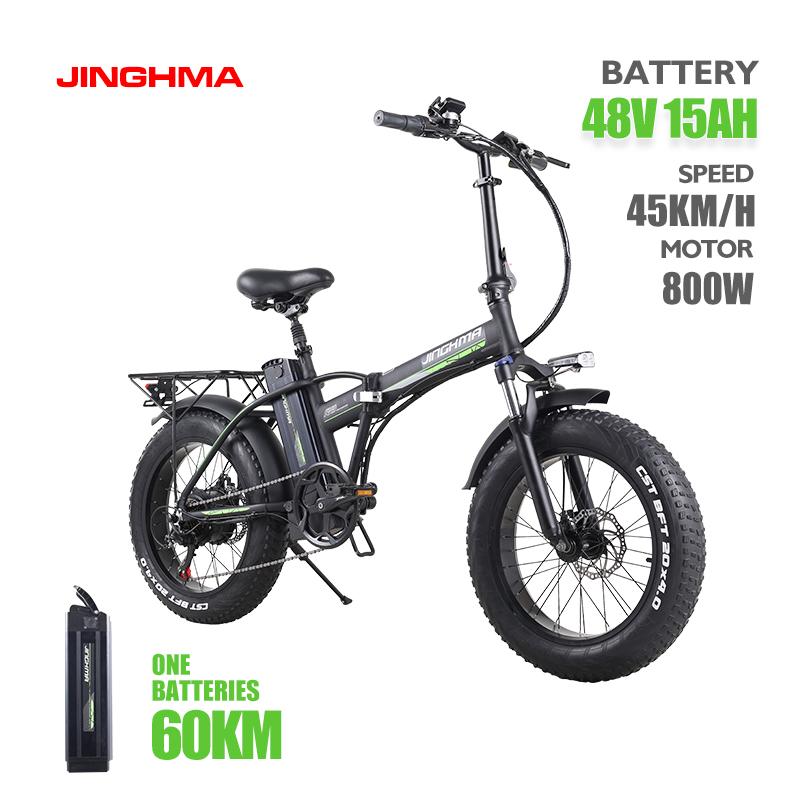 Электрический велосипед Jinghama R8, 800 Вт, 48 В, 30 Ач, 20 дюймов, 4,0 дюйма, горный велосипед с толстыми шинами, складной городской складной городской взрослый велосипед, электрический велосипед
