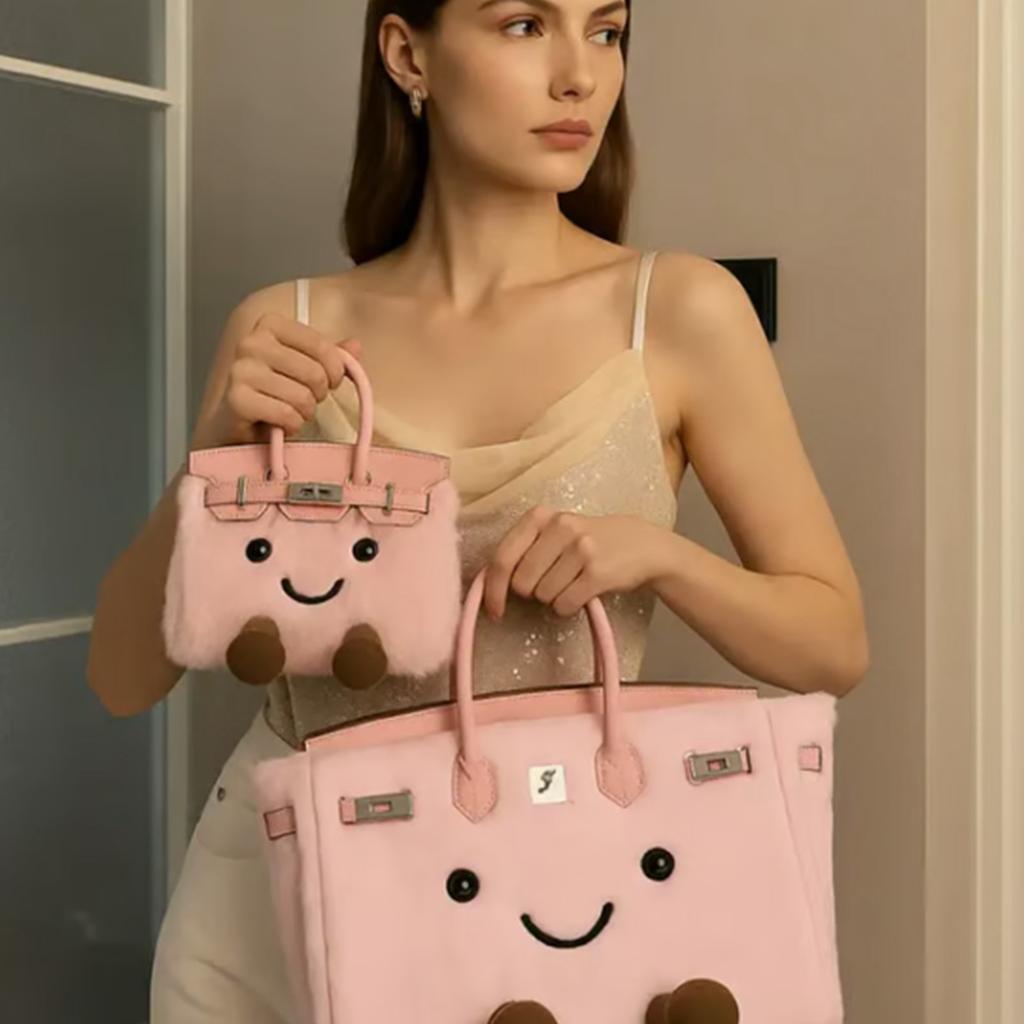 Милая плюшевая сумка для хранения, можно хранить косметику, мобильные телефоны и компьютеры, красивая сумка для хранения косметики