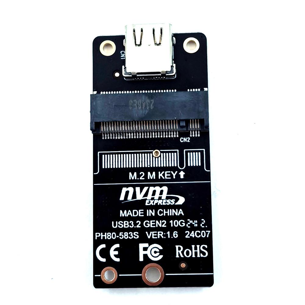 NVME M.2 To Type-C HDD Enclosure Interposer Board USB3.2 SSD Enclosure Adapter Card 10Gbps Support 2230 2242 2260 2280 Size SSD