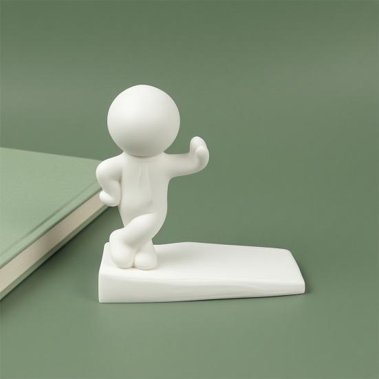 jijijing Burr-free Doorstop, 3D Printed Stable Door Stop, One-Piece Molding Stopper, Kicking Man Design Doorstop Protects Walls Furniture