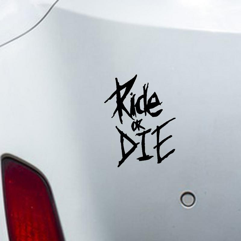 Наклейка «Ride or Die» Наклейка в автомобильном стиле Наклейки и декали для тюнинга гоночных автомобилей Забавная 8x6.1см мотоцикл Велосипед Декоративные Аксессуары