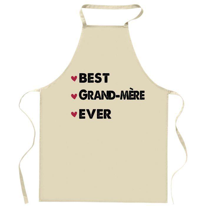 Tablier de cuisine - Planetee Grand-mère Best Ever - Coton résistant - Impression française DTG - Liens ajustables