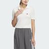 adidas Трикотажная рубашка-поло Originals с вышивкой логотипа, женские топы белого цвета JC7858