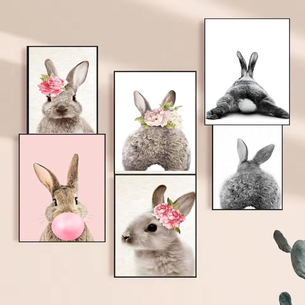 1 шт. Горячая банка Eckart Wow The Animals Rabbit Bubble Gum Art Poster HD Posters Home Room Bar Cafe Decor Art Wall Painting Picture