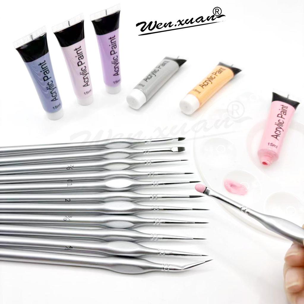 Hand-Painted Gongbi Painting Hook Line Set: Watercolor & Outline Brushes for Art Students