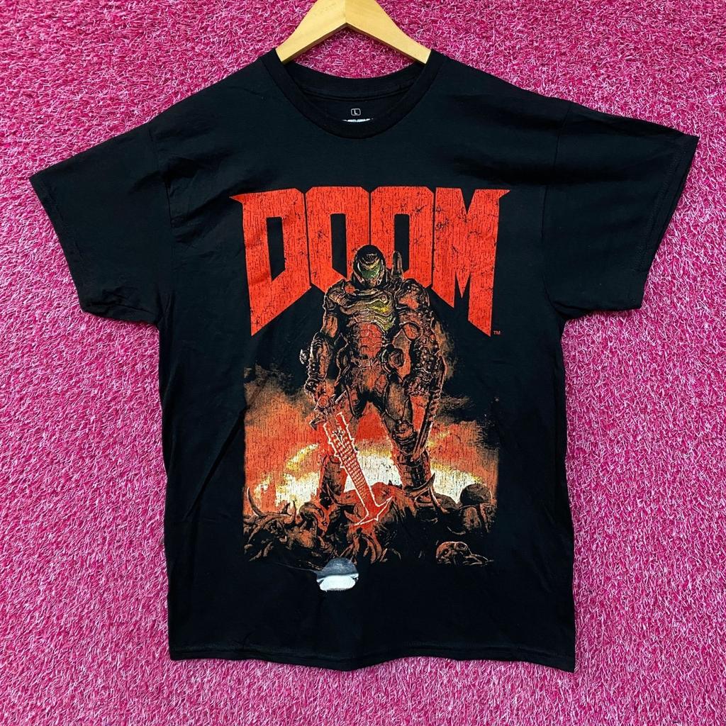 Doom Eternal Doom Slayer Обложка Ретро Игра 100% Хлопок Футболка Мужские Футболки Топ