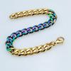 New 316L stainless steel gold and iridescence dual Hip hop bracelet anklet