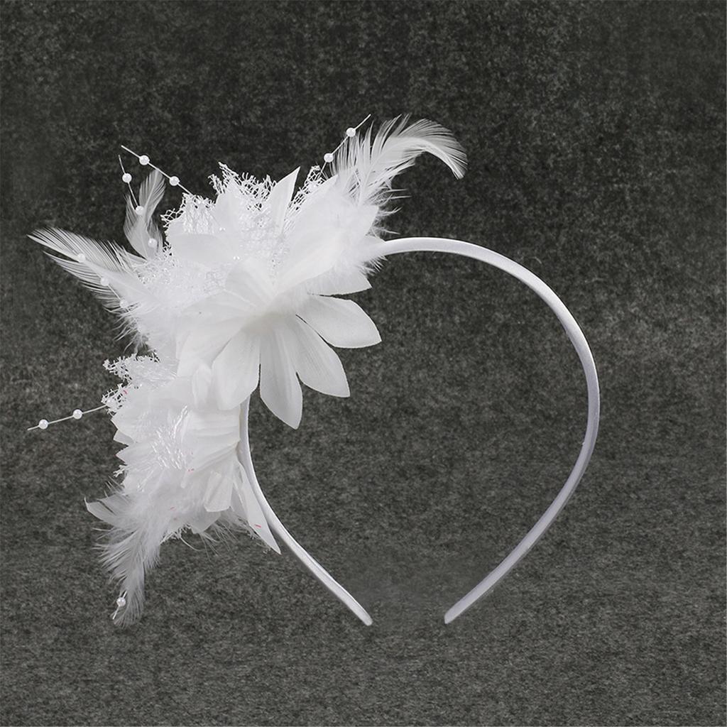 1900S Flapper Feathered Flower Headband For Carnival Party Antique Hair Decoration With Soft Band for Music Festival