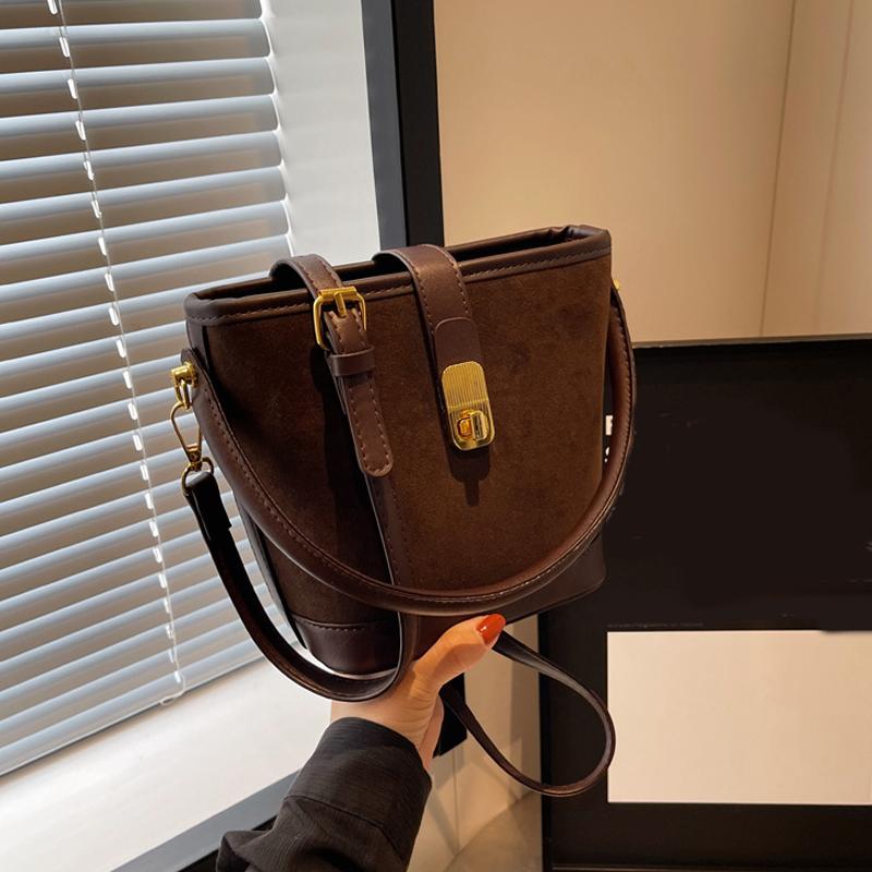 Осень/зима Ретро Нишевый Дизайн Замшевая Сумка Новая Женская Сумка Через Плечо Модная Сумка Кроссбоди Портативная Сумка-Ведро KTY