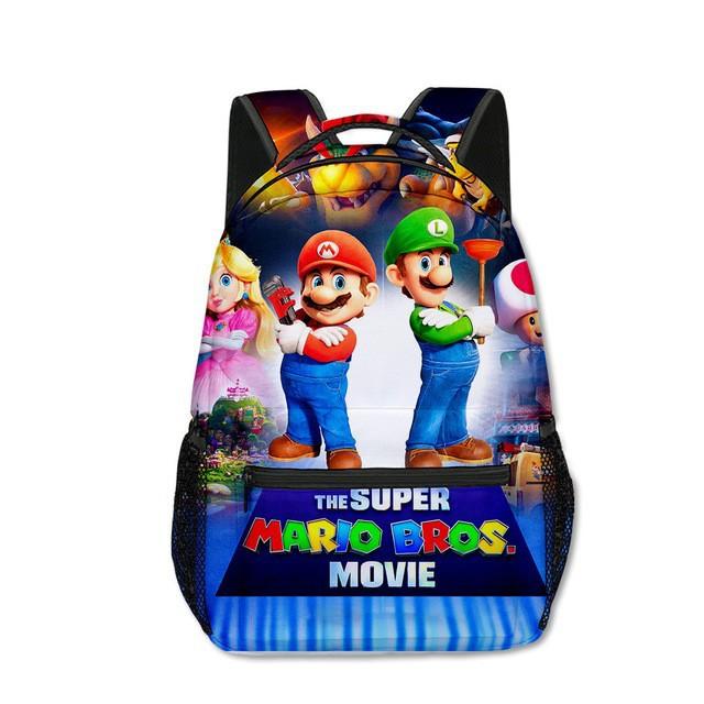 Super Mario Student School Bag Mario Supermario Full Print Backpack Oxford Cloth Kids Backpack