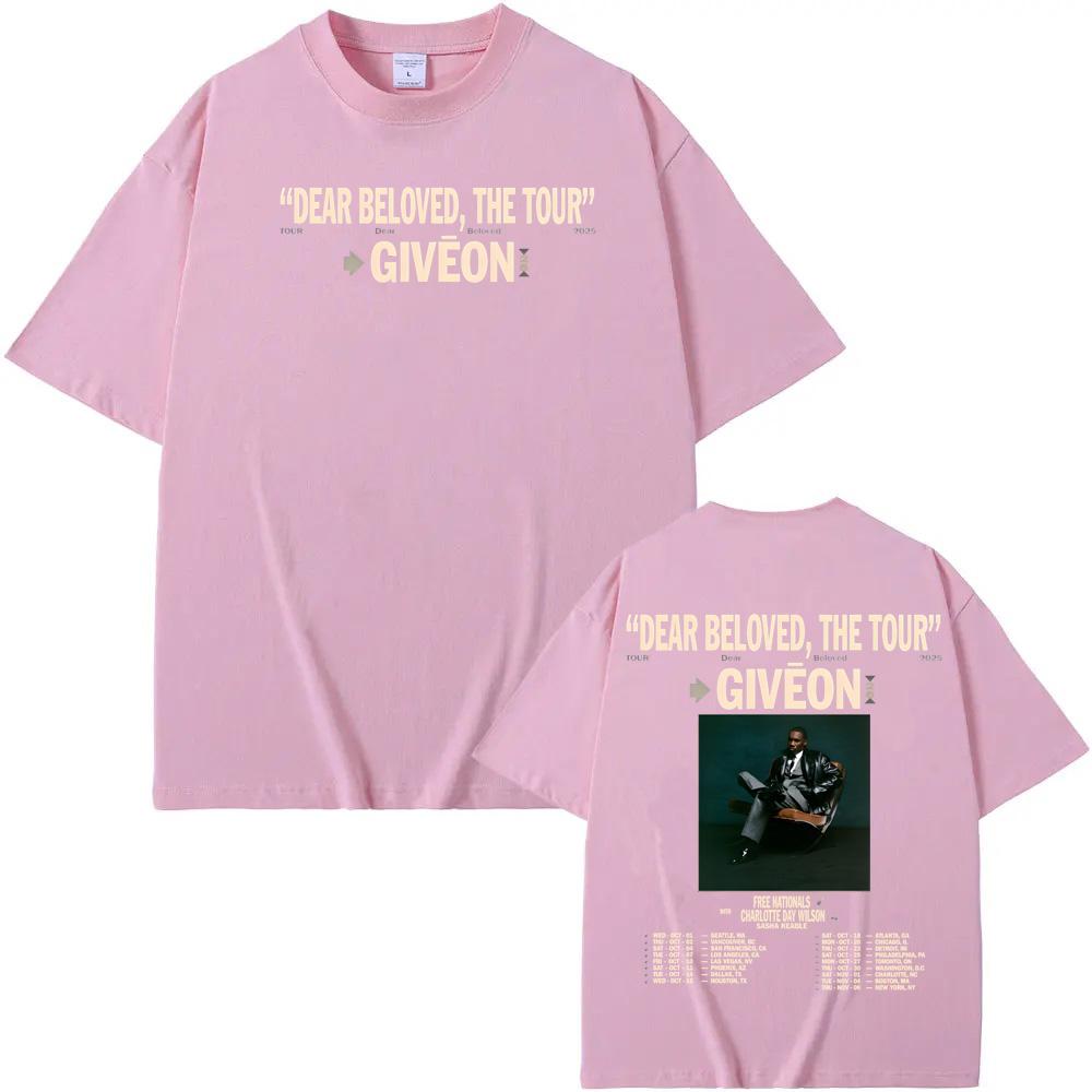Giveon DEAR BELOVED THE TOUR 2025 Футболка Хип-хоп Хлопковая футболка Американский рэпер Панк Футболка Ropa Hombre Готическая одежда