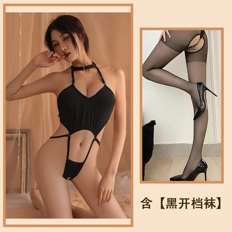 Сексуальное нижнее белье Глубокий V-образный вырез Открытый боди Свободный от соблазна Ролевая игра Горячая униформа Полый костюм