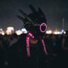 Cyberpunk Helmet Mask Adjustable Resin with LED Lights Lightweight Headgear