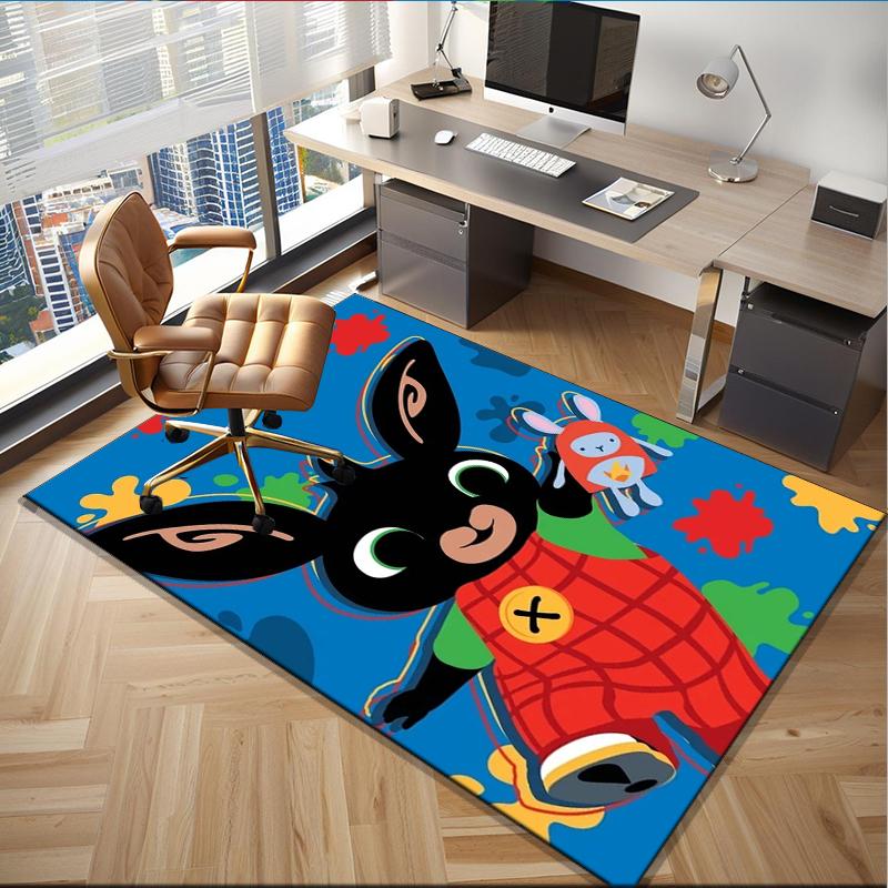 Bunny And Friends Adventure Office Rug Chair Mat, Game Carpet, Suitable for Front Door, Bedroom, Living Room, Desk, Holiday Gift