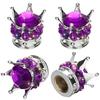 4PCS Chrome Crown Tire Valve Stem Caps Crown Diamond Car Wheel Tire Valve Caps Cars,Trucks,Bicycles