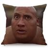 The Rock Face Dwayne Portrait Sofa Cushion Cover American Actor Johnson Pattern Decorative Cotton Linen Throw Pillow Case