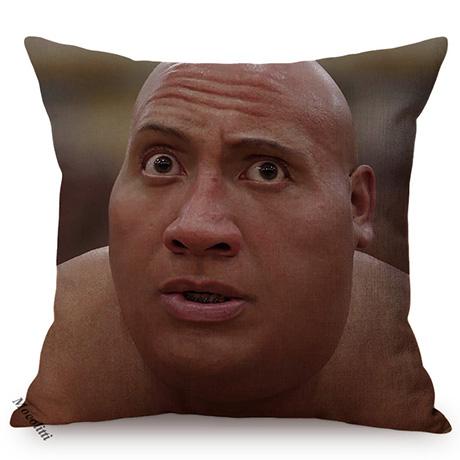 The Rock Face Dwayne Portrait Sofa Cushion Cover American Actor Johnson Pattern Decorative Cotton Linen Throw Pillow Case