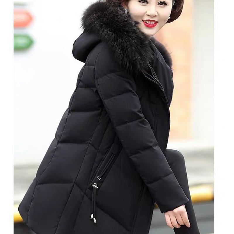 Осенне-зимняя женская пуховая куртка средней длины, модная стеганая куртка среднего и пожилого возраста