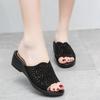 Female Shoes On Sale  Brand Open Toe Women's Slippers Fashion Office Slippers Women Crystal Round Toe Wedges Women's Sandals