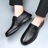Мягкие туфли из натуральной кожи мужские мокасины на плоской подошве фирменные повседневные туфли для папы удобные мужские туфли для вечеринок чисто черные
