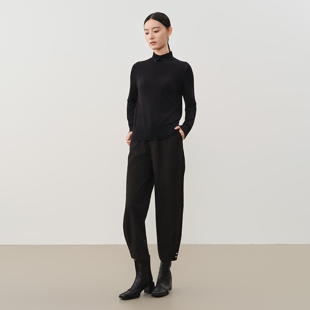 Same style cashmere collared pullover knitted sweater for women