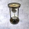 Brass Hourglass with Compass On Both Ends Decortive Sand Timer for Desk, Home, Office  Coastal Decor