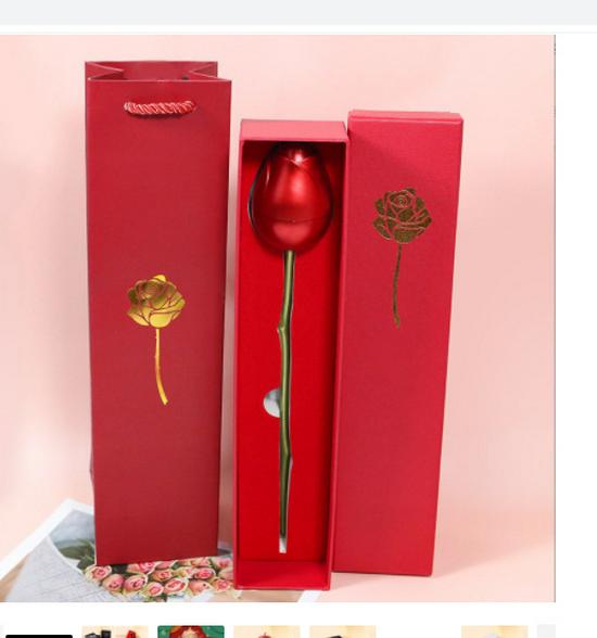 Rose Gift Box: Necklace, Ring, and Everlasting Soap Flower Packaging