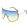 Oversized Rimless Shield Sunglasses Women Men New One Piece Lens Visor Mask Windproof Black Big Sun Glasses Shades Unique Uv400